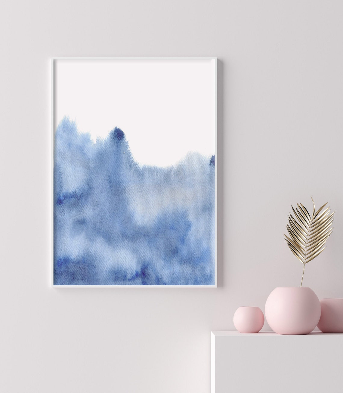 Blue Watercolor Wall Art, Abstract Wall Art, Blue Abstract Wall Art