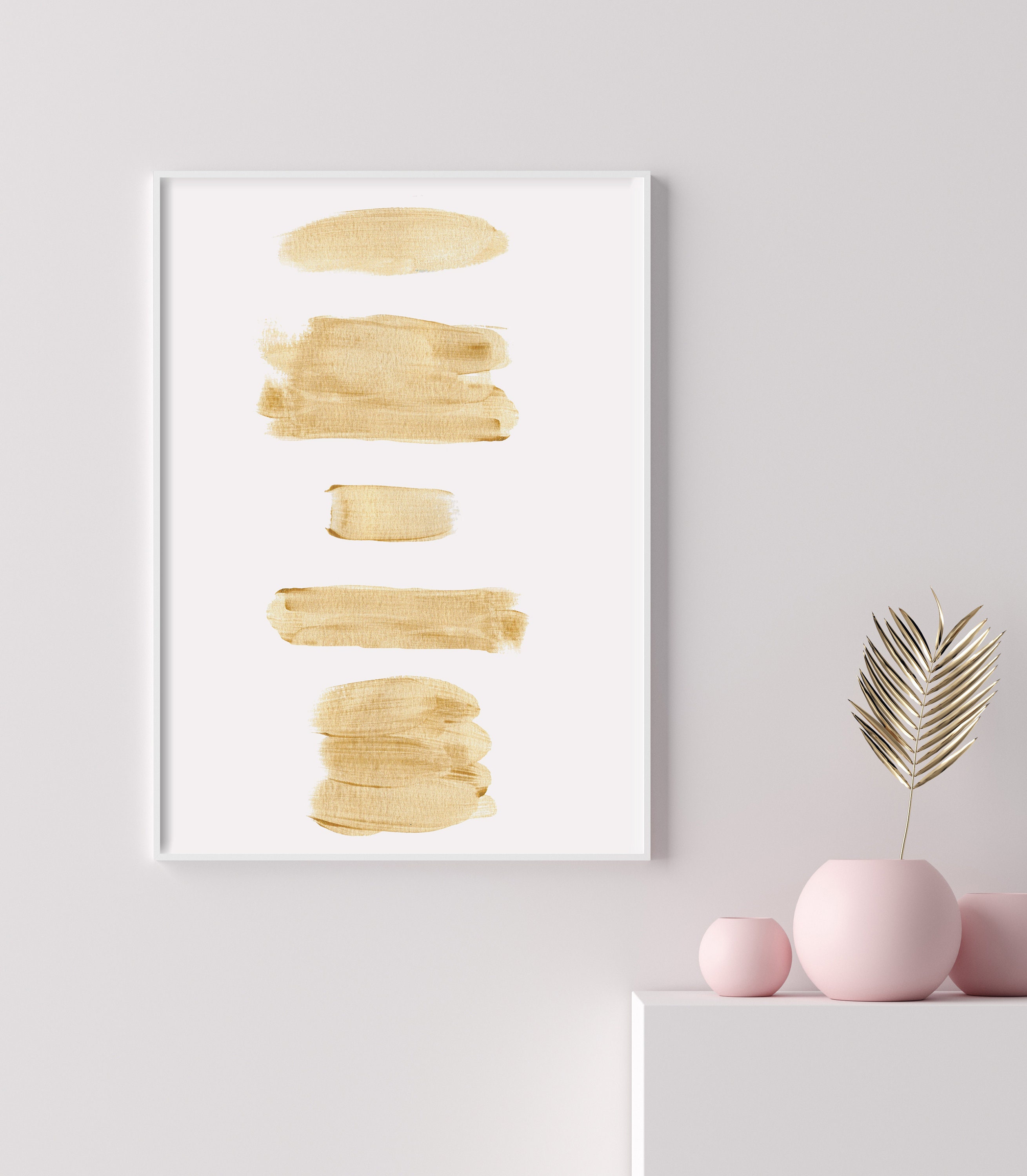 Gold Wall Art Set of 2, Gold Wall Decor, Abstract Wall Art Set ...