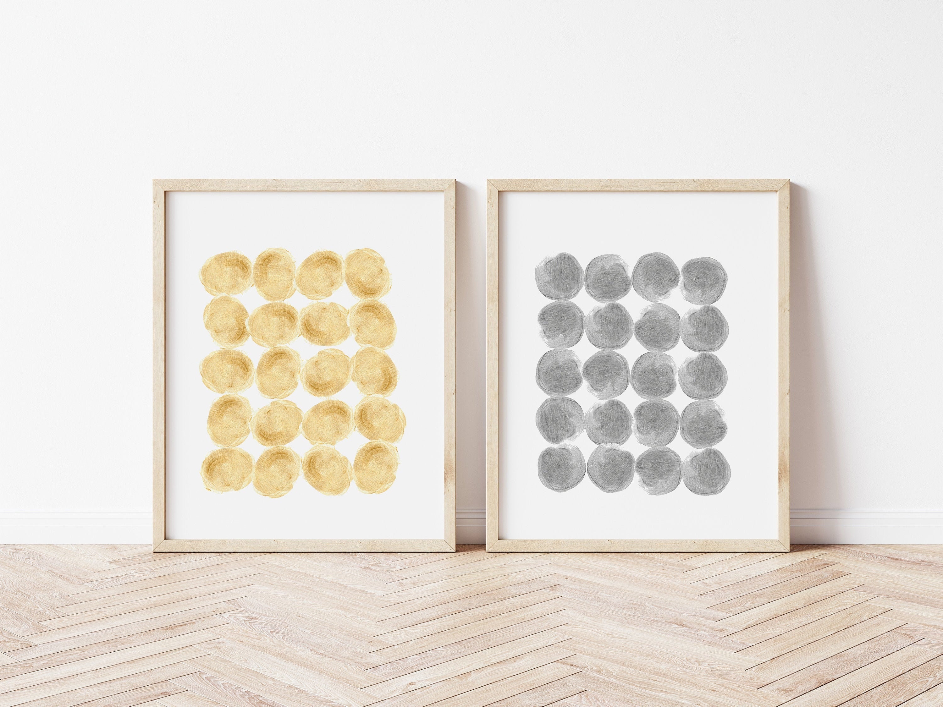 Abstract Wall Art Set of 2 Gold wall art Set of 2 Silver Etsy