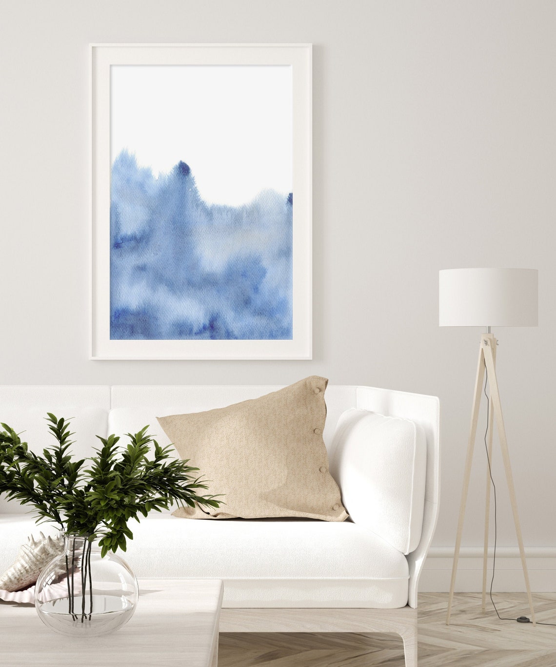 Blue Watercolor Wall Art, Abstract Wall Art, Blue Abstract Wall Art