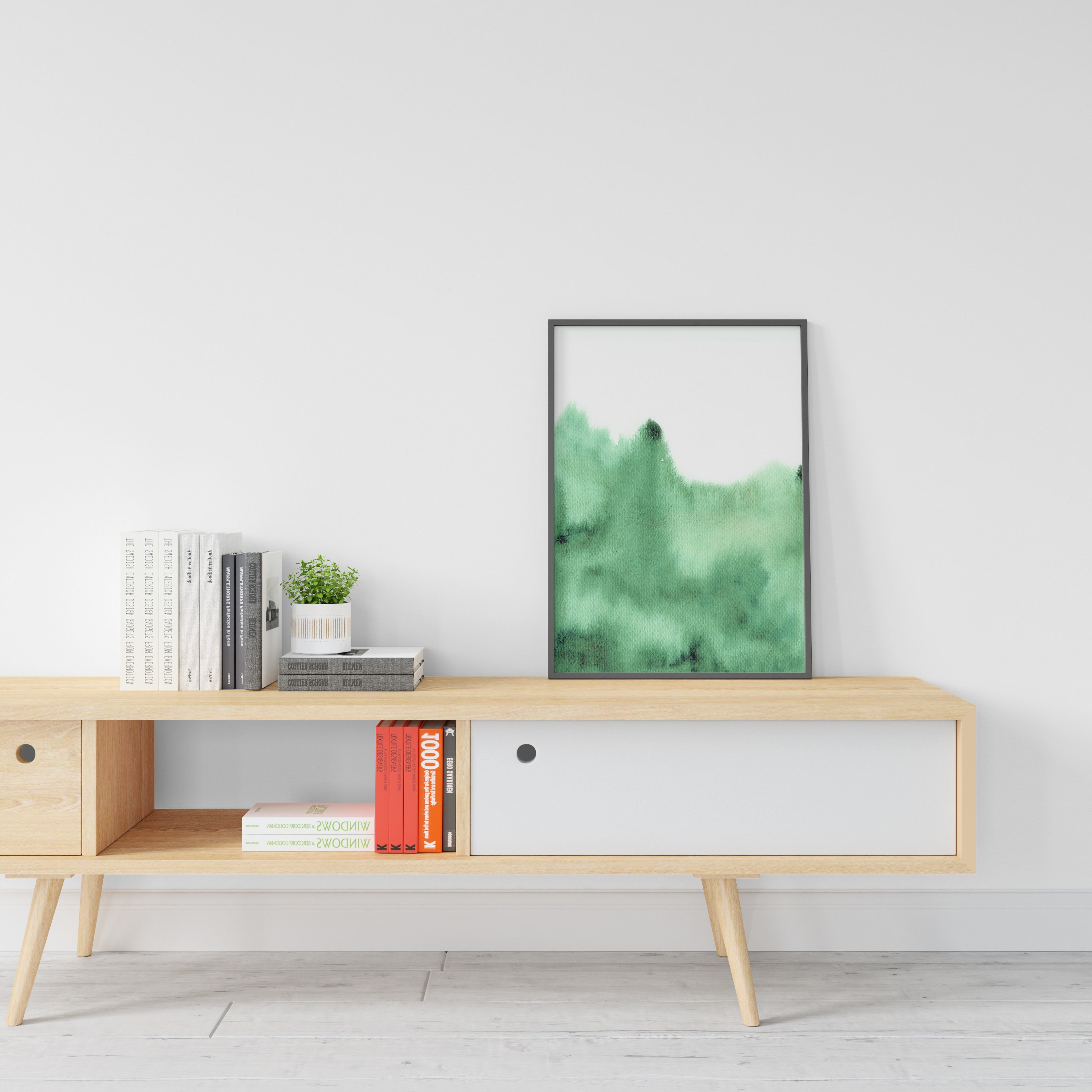 Abstract wall art Green wall art Green wall decor Forest | Etsy