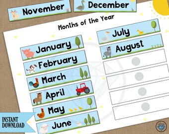 Farm Months of the Year Printable: Preschool Activity (PDF Download)
