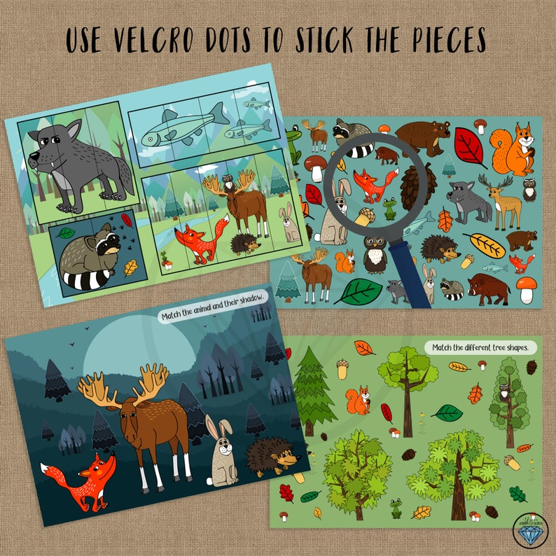 Forest Adventures Busy Books Forest Animals Preschool Etsy