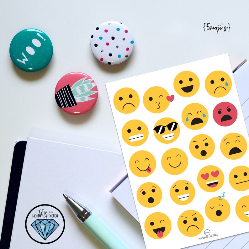 emoji stickers bullet journal scrapbooking illustrations