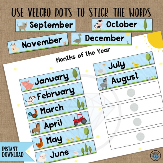 Months Of The Year Printables For Preschool