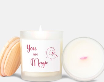 You Are Magic Candle Frosted (Pink Wick) Glass