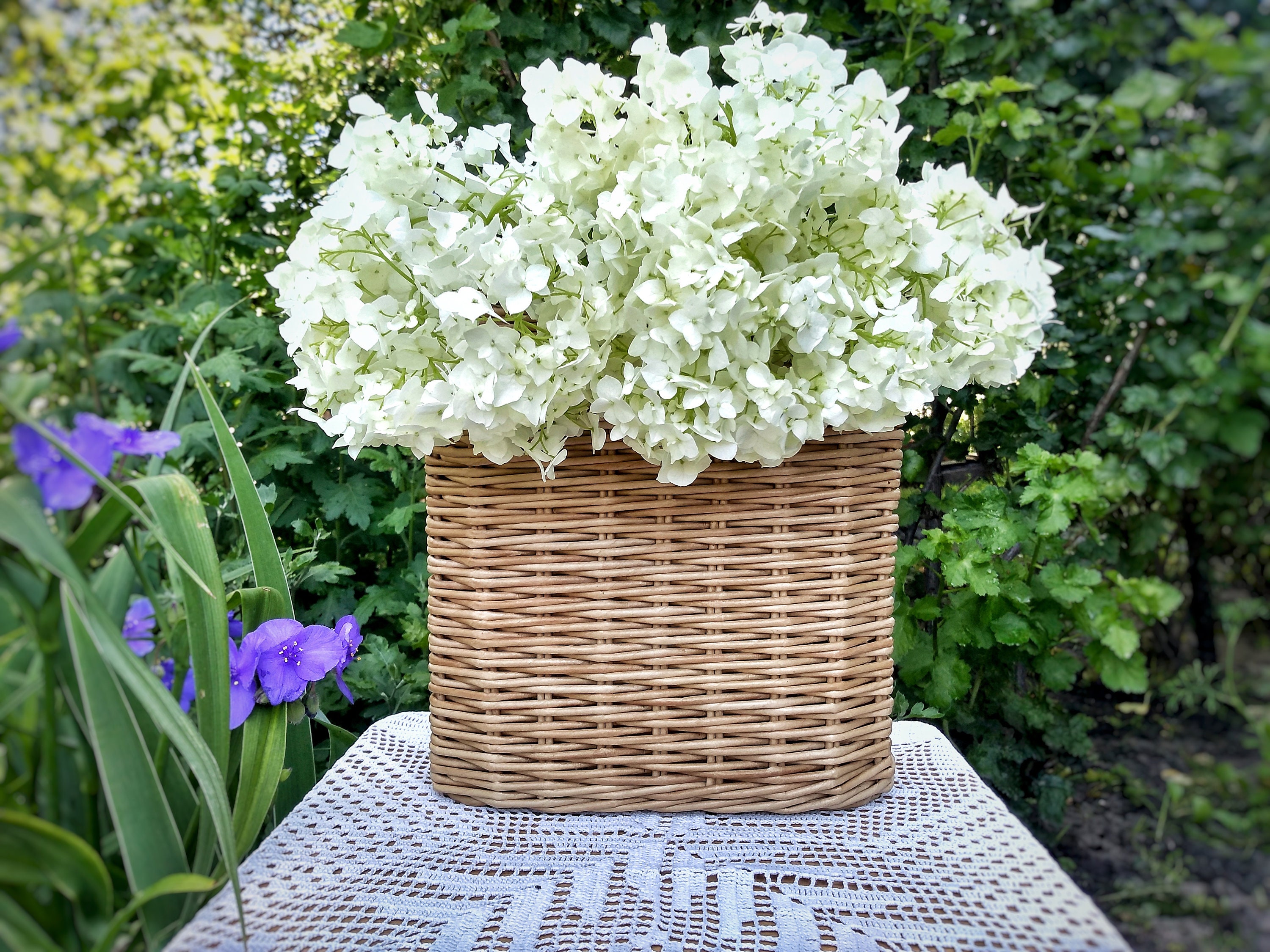 Wall basket Wicker wall decor Door basket Wall hanging Etsy