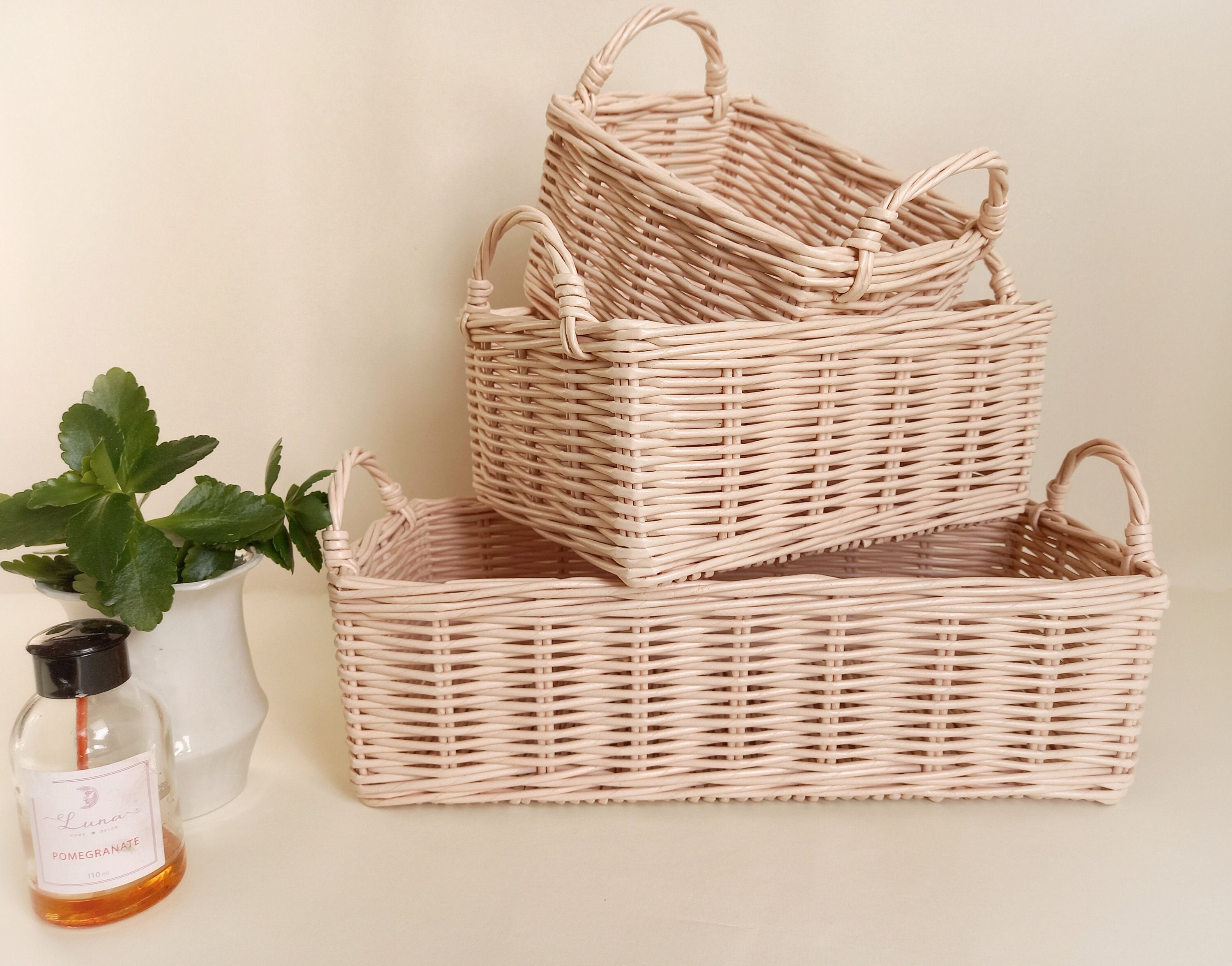 Bathroom Storage Baskets Pink – Rispa