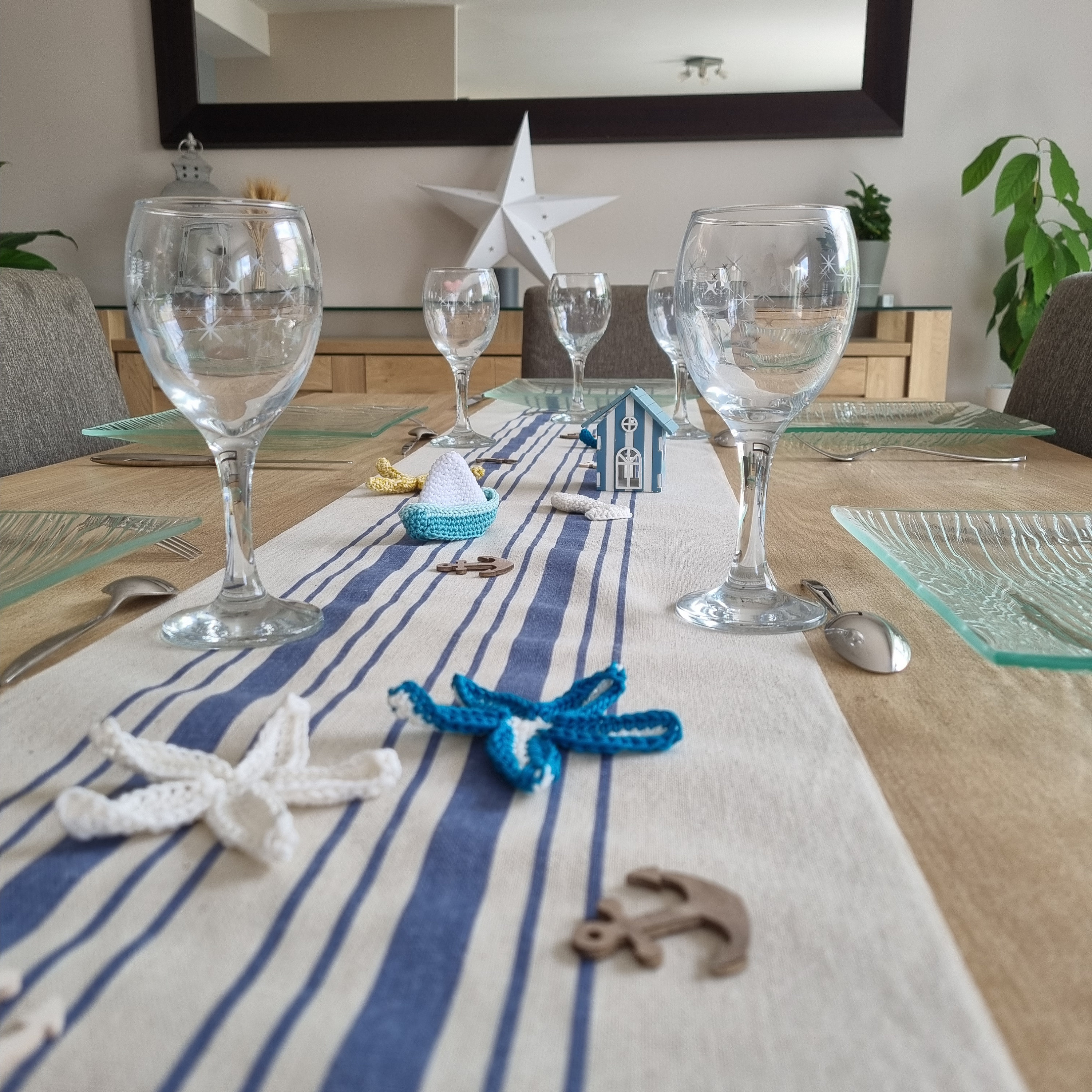 Deco Table Bleu Marine Et Argent Centre de table bleu marine - Etsy France