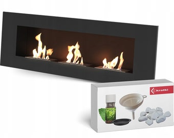 Wall mounted bio-fireplace DELTA3 TÜV certificate set