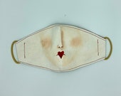 Queen of Hearts hand painted face mask, filter pocket, adjustable nose clip. Reusable Social Distancing Free Shipping Made in the USA