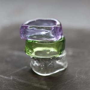 Anel de vidro lilás, anel de lampwork ousado para mulheres, joia robusta e marcante, ideia de presente artesanal