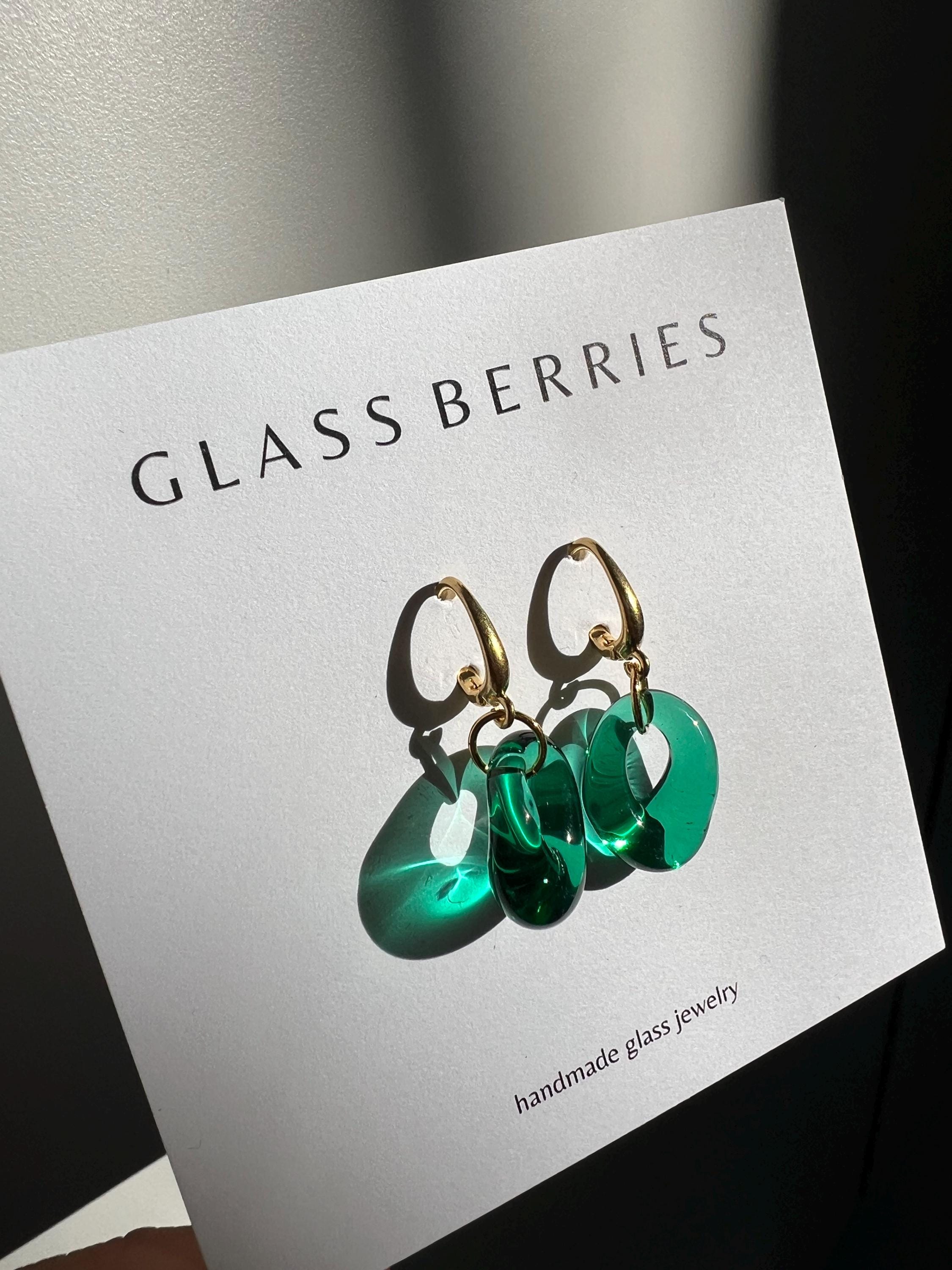 Sky Blue Glass Earrings, French Lock, Lightweight, Handcrafted