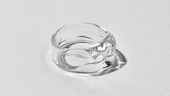 Bague Créateur En Verre - Fait Main - Unique - Design Original - Sans Emballage