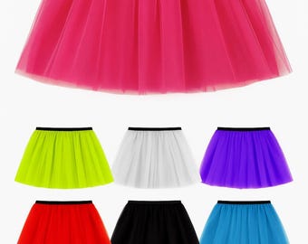 Women’s ladies Girls Hen Adult Neon Fancy Tutu Skirt, Size 6-14 to 16-24, UK Seller