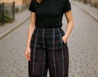 Handmade Cotton Cocoon Pants: Boho Style, Pockets, One Size