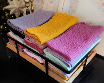 ENSEMBLE de serviettes en mousseline multicolore 16 x 16 pouces