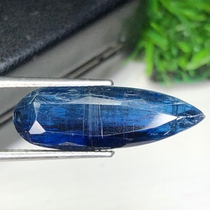 Elongated Natural Blue Kyanite Pear Gemstone, 20x8MM 10.40Carats Loose Faceted Rare Kyanite, Faceted September Birthstone For Jewelry Making