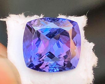 Natural Zoisite Tanzanite Cushion Cut / Zoisite Tanzanite / Faceted Tanzanite / Purple Blue Tanzanite / 3.60 Ct Tanzanite / Tanzanite Gems
