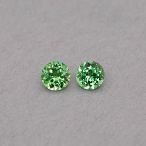 Par de tsavorita natural, granate verde natural, tsavorita natural, tsavorita redonda, granate verde redondo, tsavorita suelta, tsavorita redonda de 4 mm