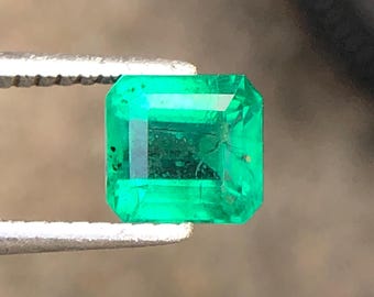 Natural Zambian Emerald, Square Octagon Cut, 1.35 Carats
