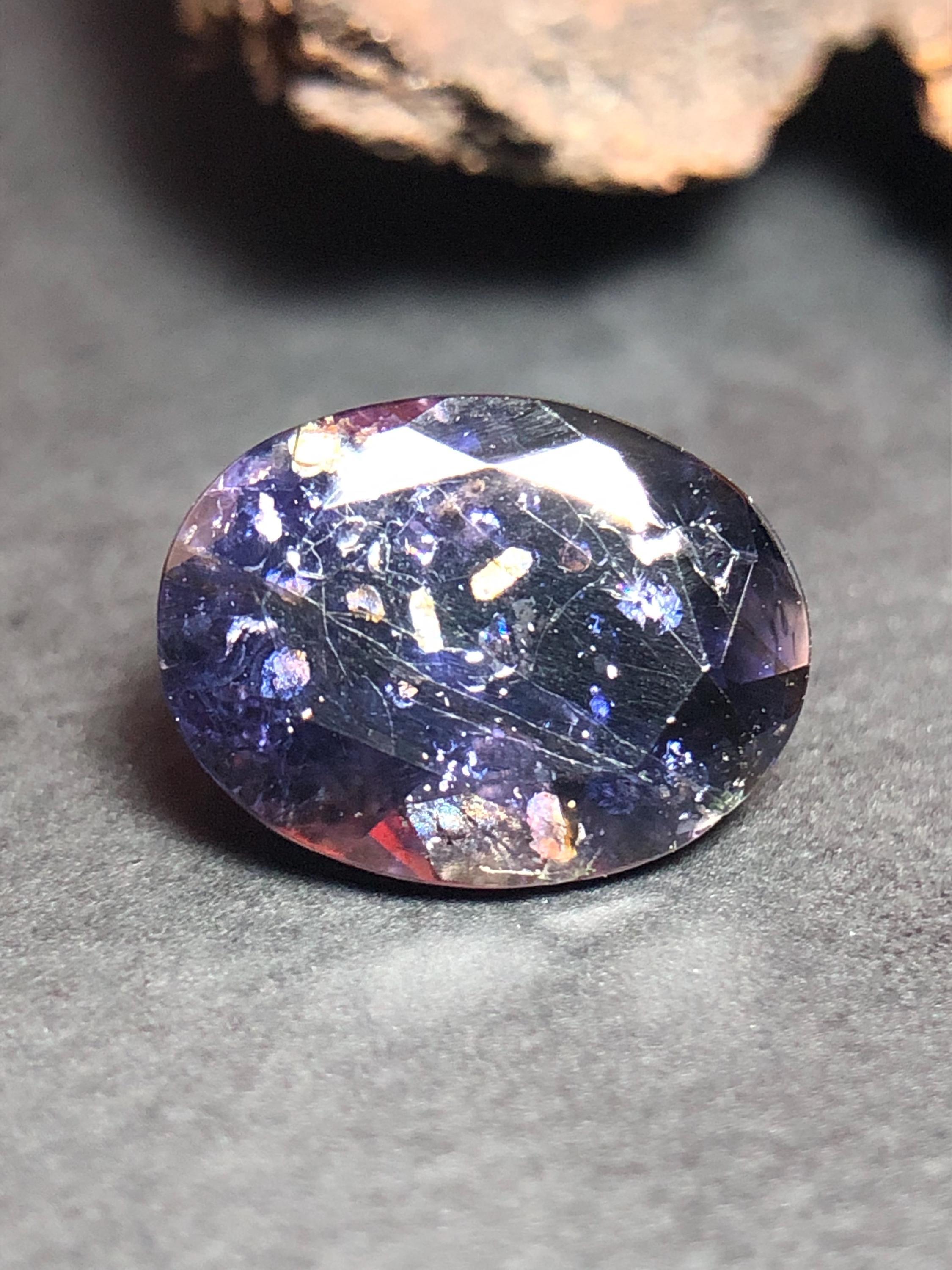 Oval Faceted Iolite Sunstone, Natural Blue Gemstone (8x6 MM) - Etsy