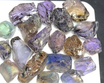 Unheated Tanzanite Rough Lot, Multi Color Zoisite Crystal (29.50 Ct, 19 Pieces)
