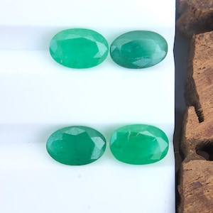 4 pieces Emerald Oval Lot, 6x4 MM Faceted Emerald Gems, 1.60 Carats Emerald, Loose Emerald, Emerald Gems, Oval Cut Emerald, Emerald Oval Lot