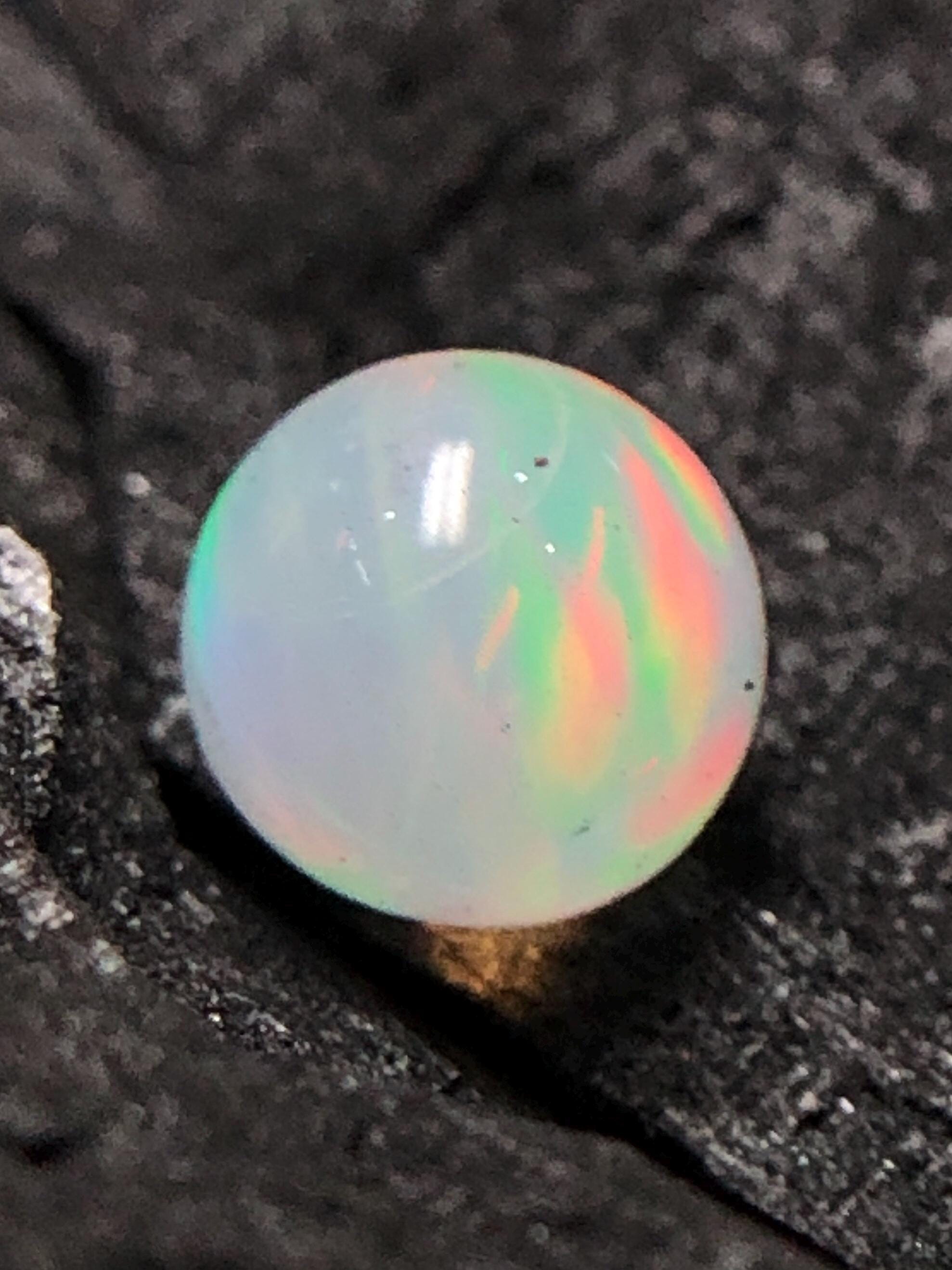 Rainbow Fire Opal Sphere: Healing Gemstone, Jewelry Display (7.20