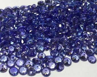 Lotto di tanzanite AAA, pietra preziosa di tanzanite rotonda sfaccettata naturale da 2 mm per gioielli