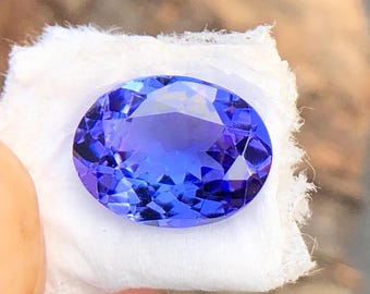 Lot De 16 Pierres Tanzanite Naturelle 4x3mm Ovale - Violet, Non Traité - 2,70-2,80 Carats