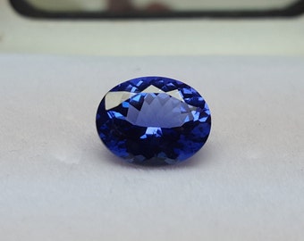 Pierre gemme tanzanite bleue AAA naturelle, ovale à facettes (7 x 5 mm)