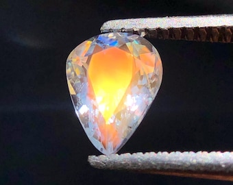 Madagascar Orange Fire Moonstone, Pear Cut Gemstone, 1.30 Carats