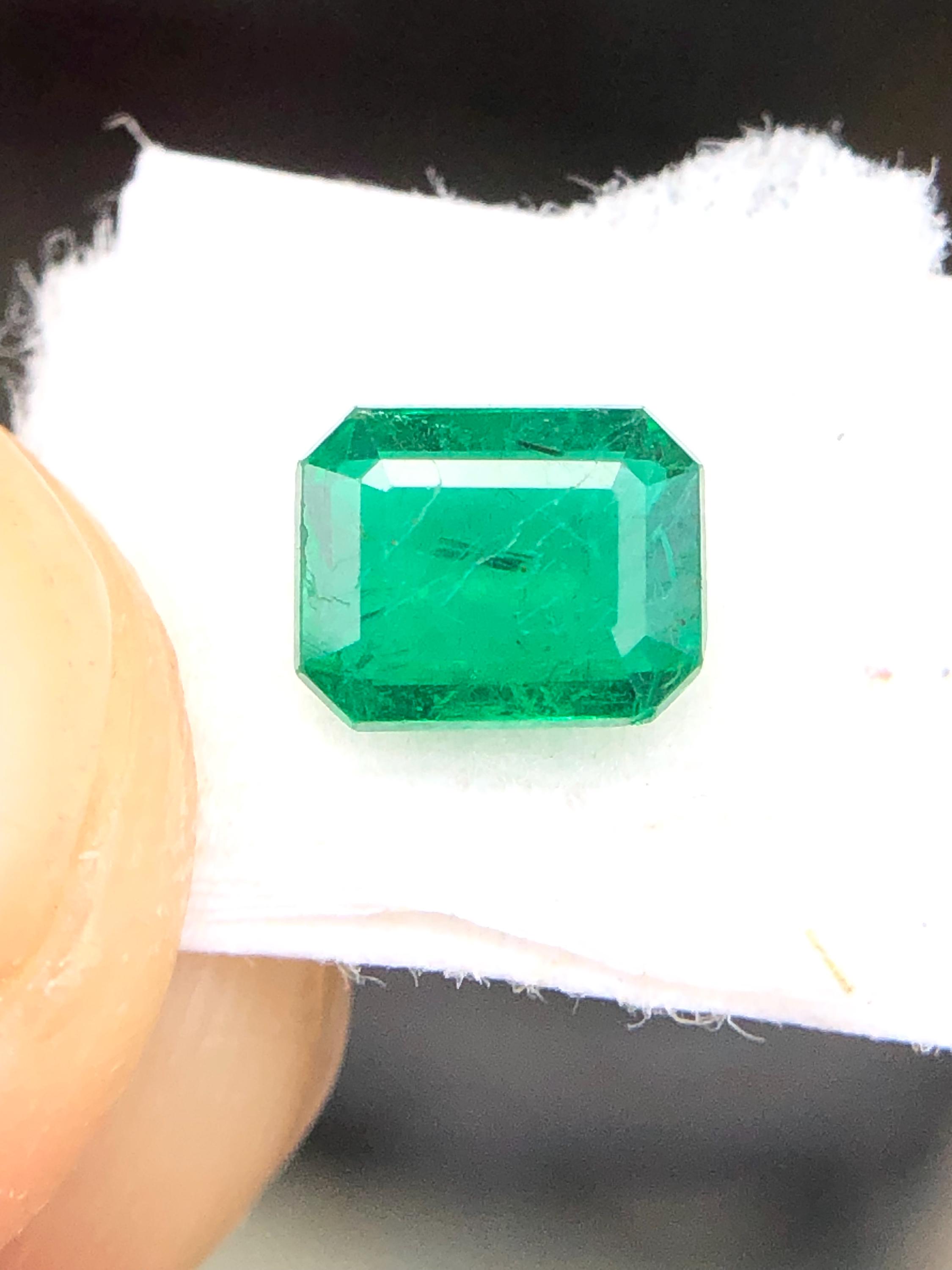 Vivid Green Zambian Emerald, 0.65 Carat Octagon Cut Gemstone - Etsy