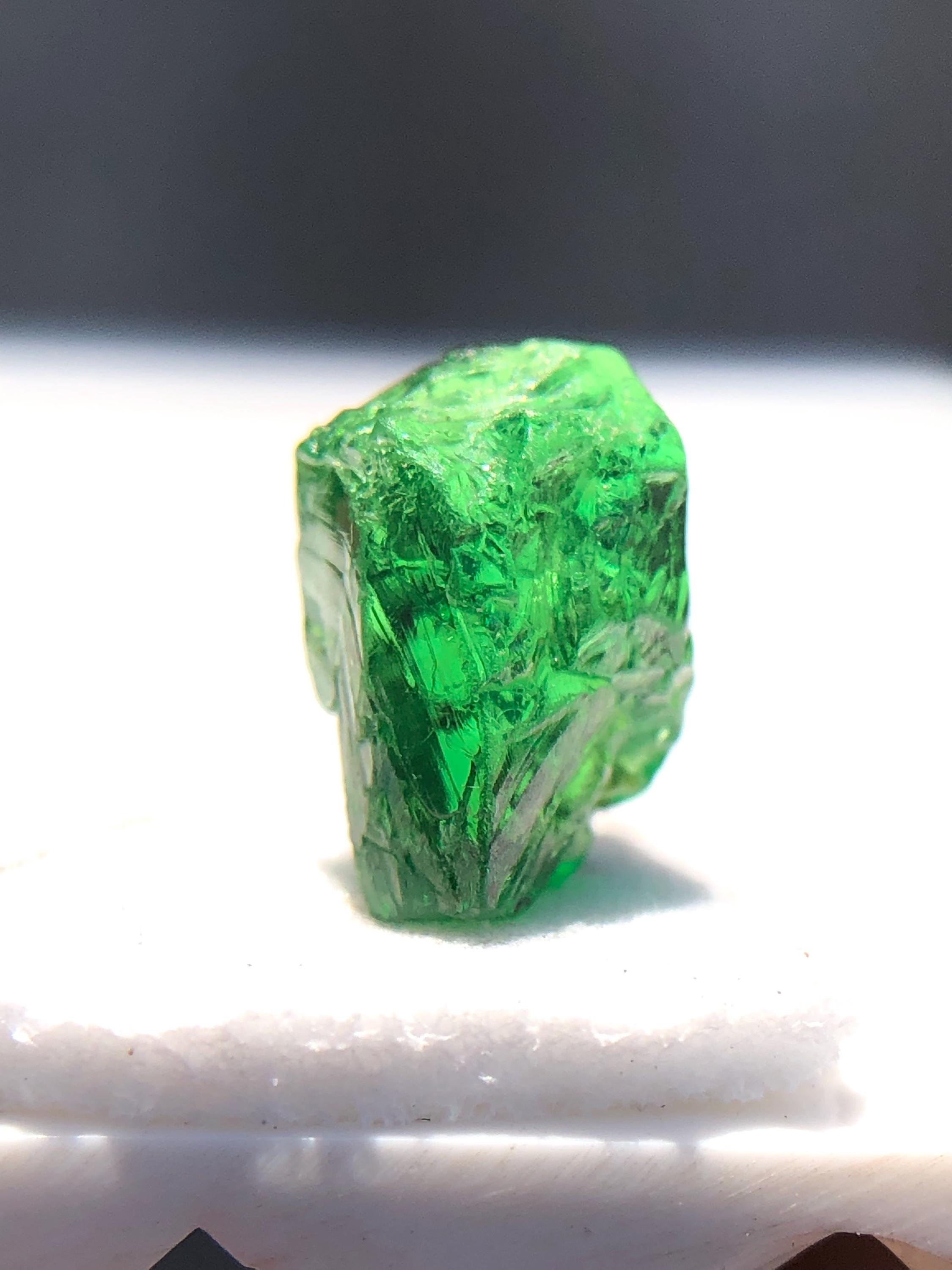 Pierre Précieuse Tsavorite Verte Naturelle 9 Ct AA+ - Coupe Carrée 11x11x7mm, Qualité Exceptionnelle