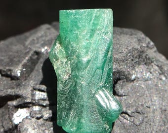 Green Emerald Specimen Rough, Untreated Crystal, 12 Carats