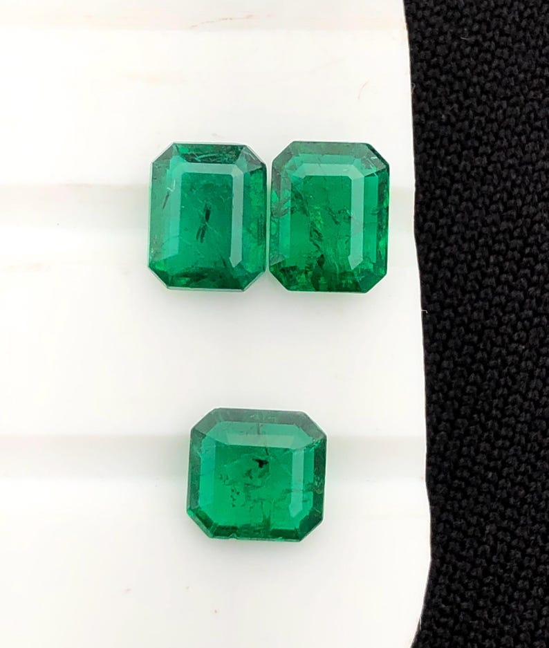 Buy Top Quality Dark Green Emerald Layout, Natural Emerald, 3 Pieces