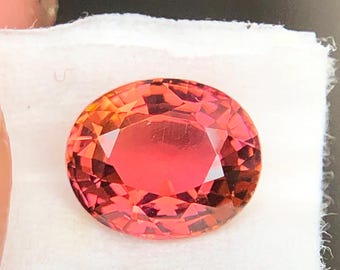 Salmon Orange Pinkish Tourmaline | 6.50x5.40x3.80 MM | 0.90 Carats | Shape Oval Cut