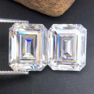 Emerald cut Moissanite Gemstone, VVS Certified White Moissanite For Jewelry Making Loose D Color Moissanite Stone For Ring, April Birthstone