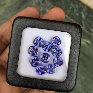 Natural Tanzanite Gemstone,4MM Cushion Tanzanite,AAA Color Tanzanite,Tanzanite Square Cushion,Genuine Tanzanite,Faceted Tanzanite Cushion