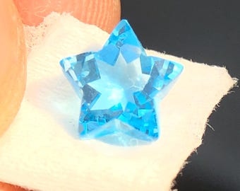 美しい星型ブルートパーズ 7 x 5 MM 天然 2 CT。ルーストパーズ宝石