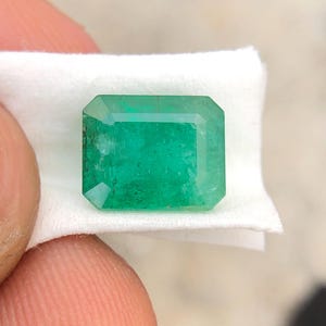 Natural Emerald Gemstone, Zambian Emerald, Loose Emerald Cut Octagon Shape, 8x6 MM 2.70 Cts. Faceted Green Emerald, Emerald For Unique Gift.