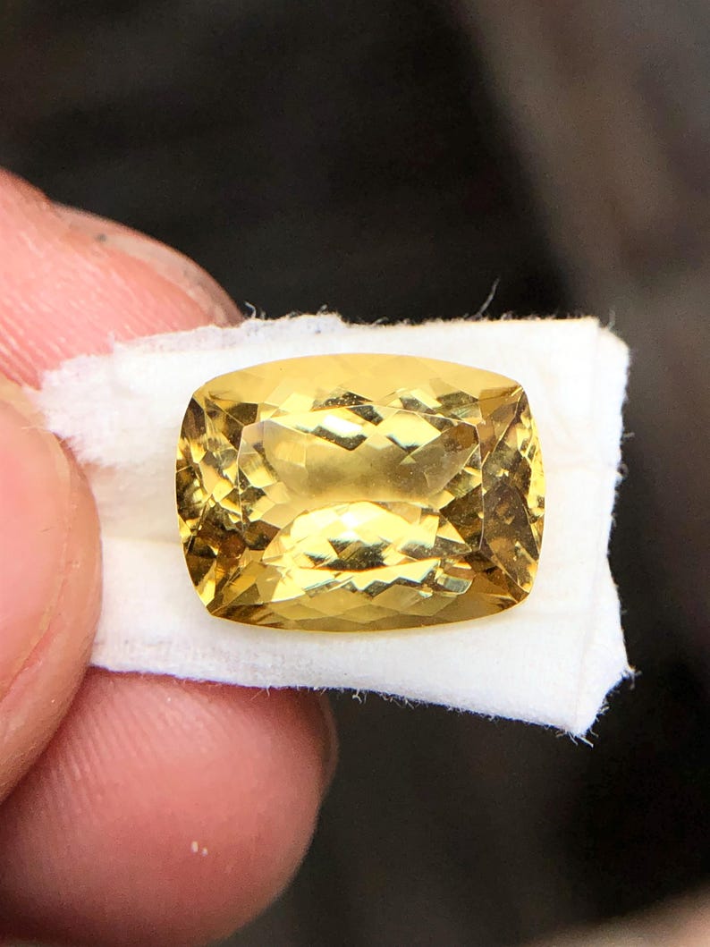 Natural Yellow Color Beautiful Rare Beryl, Cushion Shape Gemstone, 4.35 ...