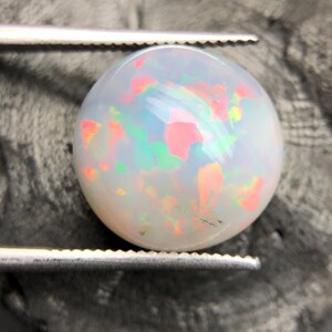 13MM Round Opal Cabochon, Good Fire Ethiopian Opal Cab, Round Shape Cabochon Opal Gemstone, Natural Opal For making Pendent & Jewelry Making