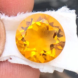 Natural Round Citrine, 10 MM Loose Citrine, Yellow Color Citrine, Faceted Citrine, Citrine Gemstone For Making Pendant.