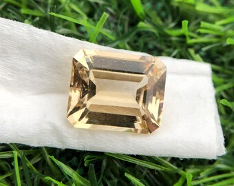 Golden Beryl Heliodor Gemstone: 6.95 Ct Radiant Yellow Octagon Cut