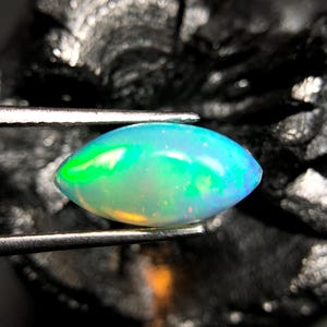 Multi Fire Natural Ethiopian Opal , 14x7 MM Loose Cabochon Opal, Marquise Shape Opal, 2.65 Carats Opal Gemstone For Making Jewelry