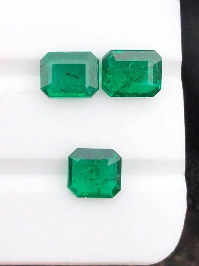 Buy Top Quality Dark Green Emerald Layout, Natural Emerald, 3 Pieces