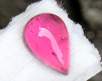 Natural Pink Tourmaline Pear Cabochon, Loose Rose Pink Tourmaline Gemstone, Pink Gemstone Cabochon, 1.30 Carats