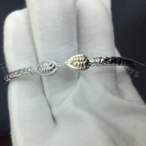 Cocoa Pods Bangle-sterling silver/14K yellow gold